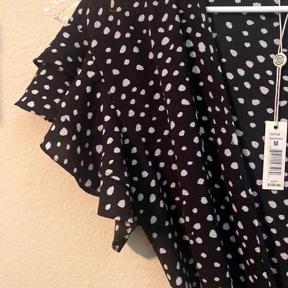 Max Studio Patterned Ruffle Wrap Midi Dress New with tags size M - Picture 13 of 16